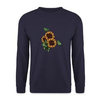 Three sunflowers - Unisex Sweatshirt - navy - Front - Alina (178cm) & Michal (187cm)