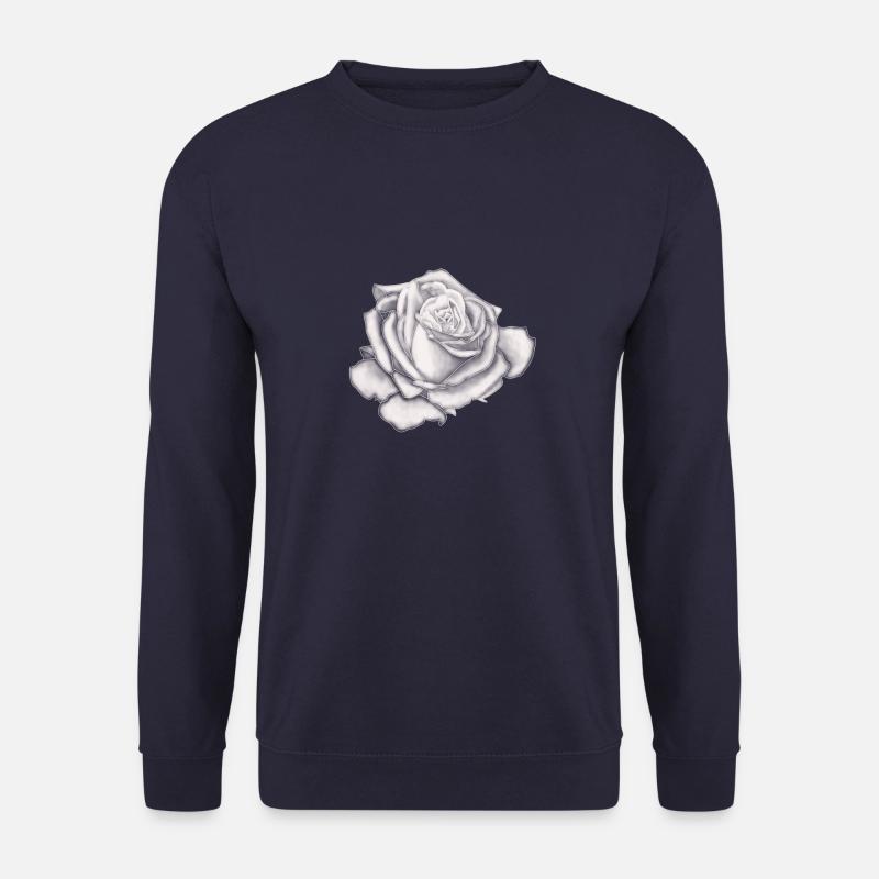 Weiße Rose - White Rose - Geschenkidee für jeden - Unisex Pullover - Navy