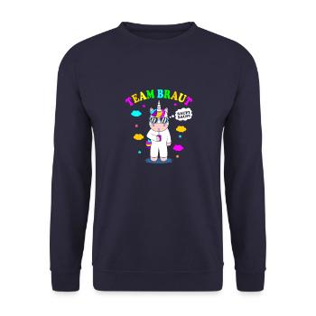 Équipe mariée JGA poule fête licorne - Sweat-shirt Unisexe - marine - Devant - Alina (178cm) & Michal (187cm)