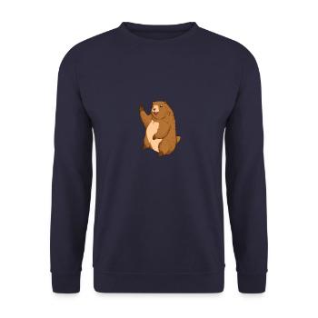 Marmotte Maskot Marmot Gift - Sweat-shirt Unisexe - marine - Devant - Alina (178cm) & Michal (187cm)