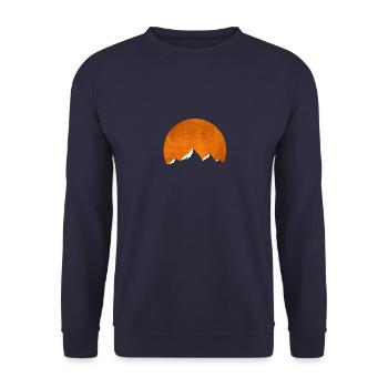 Golden Sun Mountain Mountains Gift - Unisex Sweatshirt - navy - Front - Alina (178cm) & Michal (187cm)