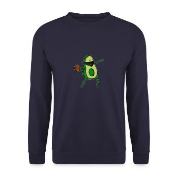 Avocado Bansky Kern Geschenk - Unisex Pullover - Navy - Vorne - Alina (178cm) & Michal (187cm)