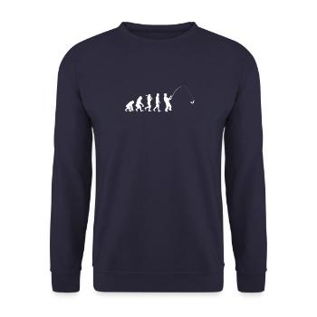 Angler Evolution Gift Idea - Unisex Sweatshirt - navy - Front - Alina (178cm) & Michal (187cm)