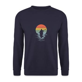 Kajak Vintage Horizon Motif Cadeau - Sweat-shirt Unisexe - marine - Devant - Alina (178cm) & Michal (187cm)