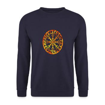 Viking Symbol Fire Flames Norse Vikings Gift - Unisex Sweatshirt - navy - Front - Alina (178cm) & Michal (187cm)