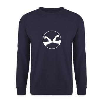Corona no shaking hands elbows - Unisex Sweatshirt - navy - Front - Alina (178cm) & Michal (187cm)