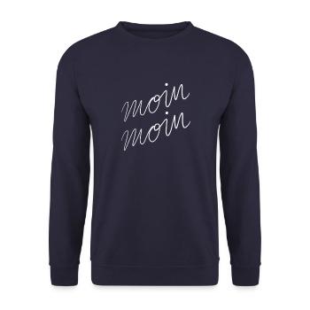 moin moin - Unisex Pullover - Navy - Vorne - Alina (178cm) & Michal (187cm)