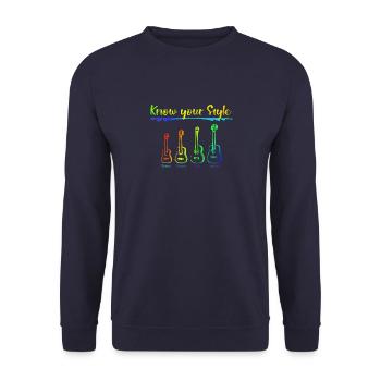 Ukulele sizes - Unisex Sweatshirt - navy - Front - Alina (178cm) & Michal (187cm)