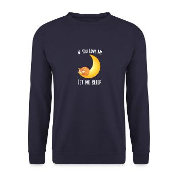 Si tu m'aimes laisse moi dormir le renard - Sweat-shirt Unisexe - marine - Devant - Alina (178cm) & Michal (187cm)