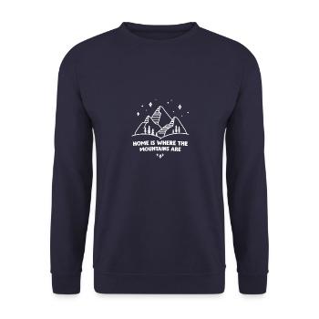 Montagnes maison montagnes nature cadeau - Sweat-shirt Unisexe - marine - Devant - Alina (178cm) & Michal (187cm)