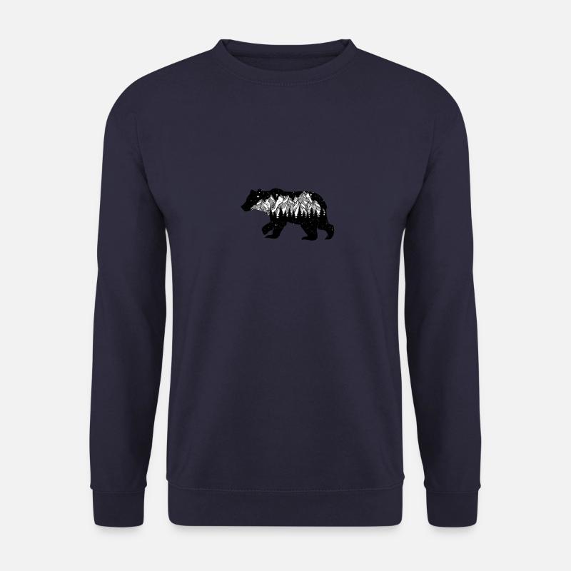 Mountains inside of a Bear Bear Wilderness Gift - Unisex Sweatshirt - navy