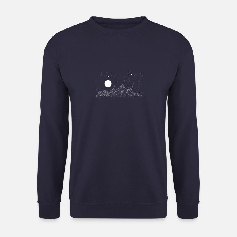 Berge Sterne und Vollmond Geschenk - Unisex Pullover - Navy