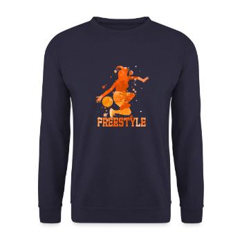 Football freestyle girl - Unisex Sweatshirt - navy - Front - Alina (178cm) & Michal (187cm)