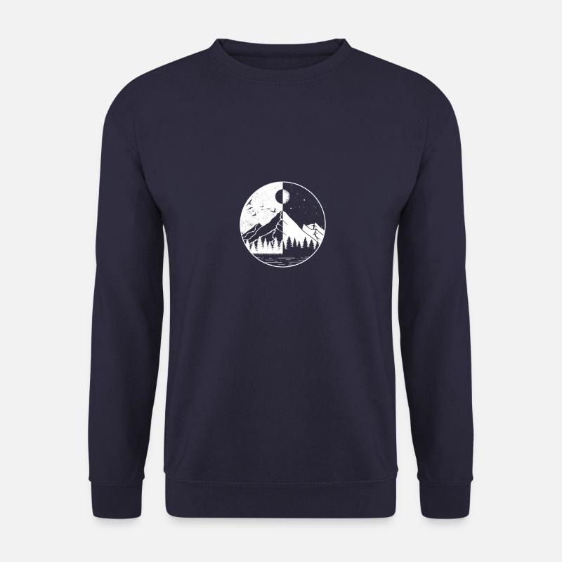 Berge Gebirge Tag und Nacht Geschenk - Unisex Pullover - Navy