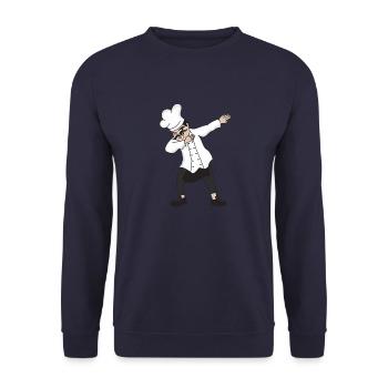 Dabbing chef chef restaurant manager chef hat - Unisex Sweatshirt - navy - Front - Alina (178cm) & Michal (187cm)