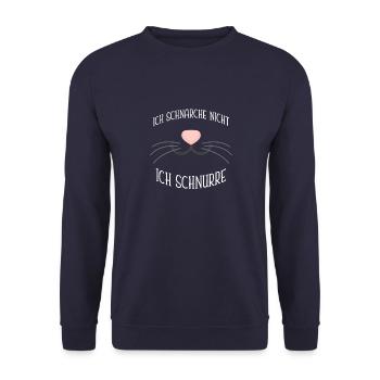 Je ne ronfle pas Je ronronne la gueule de bois aux chats - Sweat-shirt Unisexe - marine - Devant - Alina (178cm) & Michal (187cm)
