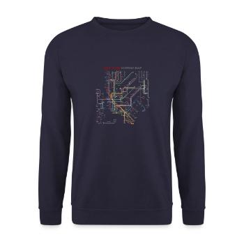 New York Metro Subway subway timetable - Unisex Sweatshirt - navy - Front - Alina (178cm) & Michal (187cm)