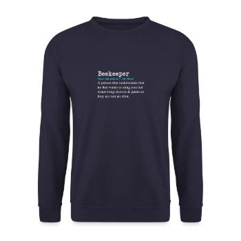 Funny beekeeper Definition Gift Design - Unisex Sweatshirt - navy - Front - Alina (178cm) & Michal (187cm)