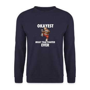 Funny muay thai and kick boxing sloth - Unisex Sweatshirt - navy - Front - Alina (178cm) & Michal (187cm)