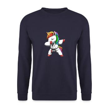 Tamponner la licorne - BJJ Unicorn - Sweat-shirt Unisexe - marine - Devant - Alina (178cm) & Michal (187cm)