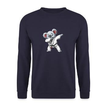 Dabbing Koalabär im Gi - Lustiger Koala - Unisex Pullover - Navy - Vorne - Alina (178cm) & Michal (187cm)