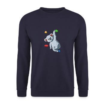 Koala drôle sur le mur d'escalade - Sport d'escalade - Sweat-shirt Unisexe - marine - Devant - Alina (178cm) & Michal (187cm)