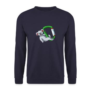 Koala drôle sur un mousqueton - escalade - Sweat-shirt Unisexe - marine - Devant - Alina (178cm) & Michal (187cm)
