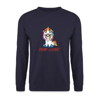 Squelette sarcastique en costume de licorne - parodie - Sweat-shirt Unisexe - marine - Devant - Alina (178cm) & Michal (187cm)