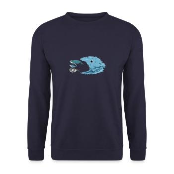 Save the ocean from plastic - environmentally friendly design - Unisex Sweatshirt - navy - Front - Alina (178cm) & Michal (187cm)
