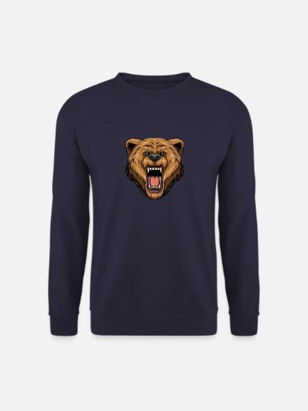 Evil grizzly bear - grizzly head - Unisex Sweatshirt - navy