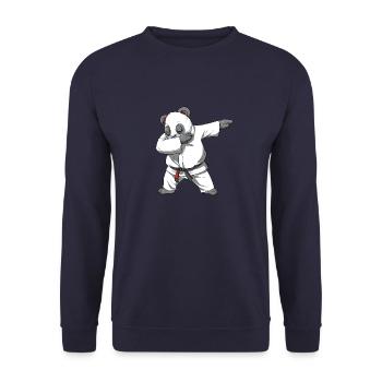 Dabbing Panda - BJJ and Jiu Jitsu Panda - Unisex Sweatshirt - navy - Front - Alina (178cm) & Michal (187cm)