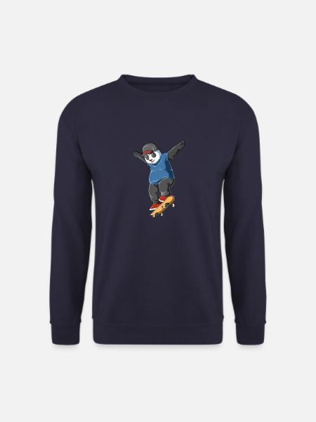 Panda auf Skateboard - Panda Skater - Unisex Pullover - Navy