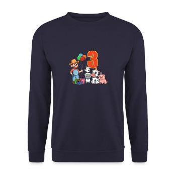 Agriculteur et animaux de ferme - 3 ans pour les enfants - Sweat-shirt Unisexe - marine - Devant - Alina (178cm) & Michal (187cm)