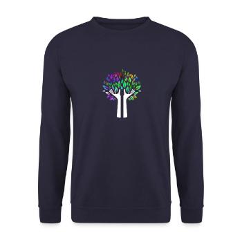 Arbre à mains psychédélique - Sweat-shirt Unisexe - marine - Devant - Alina (178cm) & Michal (187cm)
