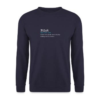 Conception de cadeau drôle de définition de pilote - Sweat-shirt Unisexe - marine - Devant - Alina (178cm) & Michal (187cm)