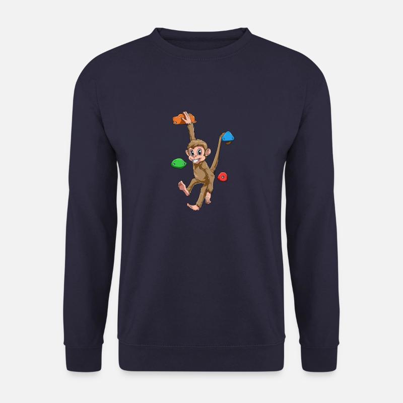 Boulder Monkey - cute climbing monkey - Unisex Sweatshirt - navy