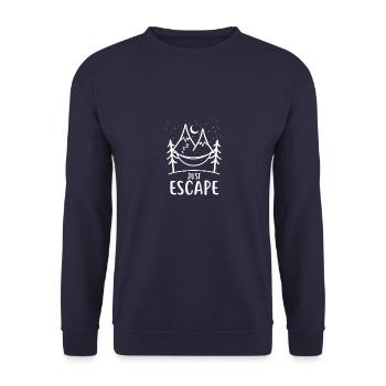 Just Escape Hammock Mountains Gift - Unisex Sweatshirt - navy - Front - Alina (178cm) & Michal (187cm)