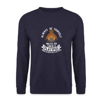 Platypus-Always Be Yourself - Unisex Sweatshirt - navy - Front - Alina (178cm) & Michal (187cm)