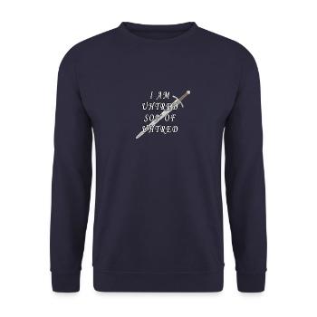I Am Uhtred Son Of Uhtred - Unisex Sweatshirt - navy - Front - Alina (178cm) & Michal (187cm)