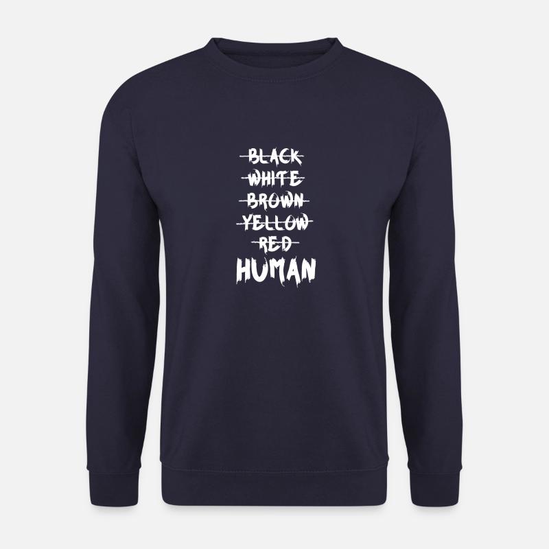Black White Brown Yellow Red Human Anit Rassismus - Unisex Pullover - Navy