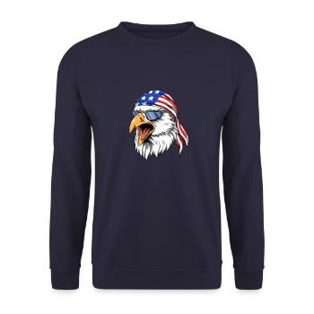 USA Eagle - USA Eagle Biker - Unisex Sweatshirt - navy - Front - Alina (178cm) & Michal (187cm)