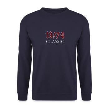 Top 1974 Birthday Rock Classic Gift Design - Unisex Sweatshirt - navy - Front - Alina (178cm) & Michal (187cm)