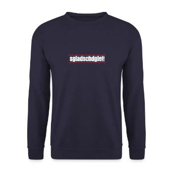 sgladschdglei weiss retro - Unisex Pullover - Navy - Vorne - Alina (178cm) & Michal (187cm)