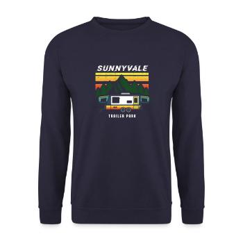 Funny design Trailer Park Sunnyvale Lovers design - Unisex Sweatshirt - navy - Front - Alina (178cm) & Michal (187cm)