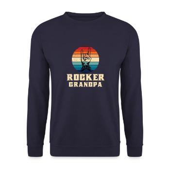 Rocker Grandpa rock music fan festival musician - Unisex Sweatshirt - navy - Front - Alina (178cm) & Michal (187cm)