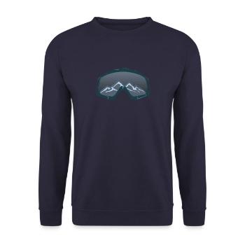 Skibrille Skifahrer Berge Schnee Wintersport - Unisex Pullover - Navy - Vorne - Alina (178cm) & Michal (187cm)