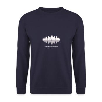 Sound Of Forest Wald Natur Schatten See Spiegel - Unisex Pullover - Navy - Vorne - Alina (178cm) & Michal (187cm)