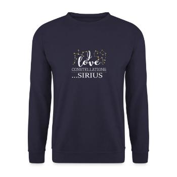 Top Spaß Sirius Constellations Sternenbeobachtung Geschenk - Unisex Pullover - Navy - Vorne - Alina (178cm) & Michal (187cm)