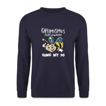 Sumsi mit Po Biene Hummel Imker Honig Optimismus - Unisex Pullover - Navy - Vorne - Alina (178cm) & Michal (187cm)