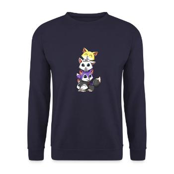 Non-binary foxes - Nonbinary LGBTQ - Unisex Sweatshirt - navy - Front - Alina (178cm) & Michal (187cm)
